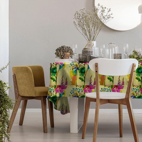 Painted Garden Fuchsia Tablecloth