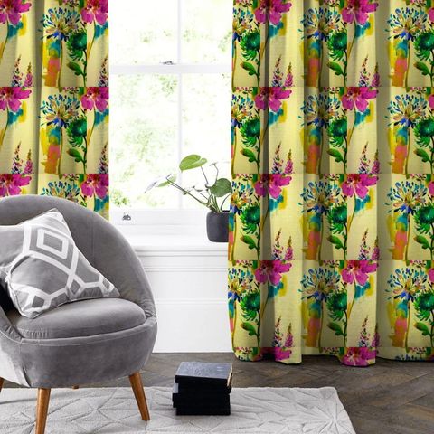 Painted Garden Fuchsia Made To Measure Curtain