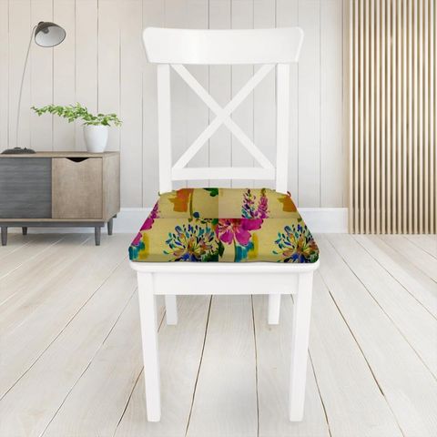 Painted Garden Petunia Seat Pad Cover