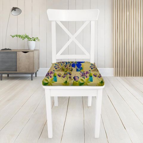 Painted Garden Sapphire Seat Pad Cover