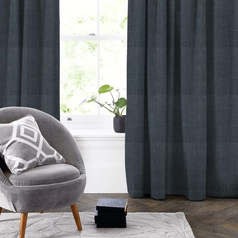 Linoso Indigo Made To Measure Curtain