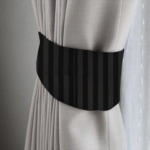 Ascot Stripe Black Tieback