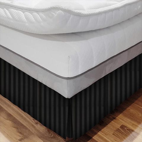 Ascot Stripe Black Bed Base Valance