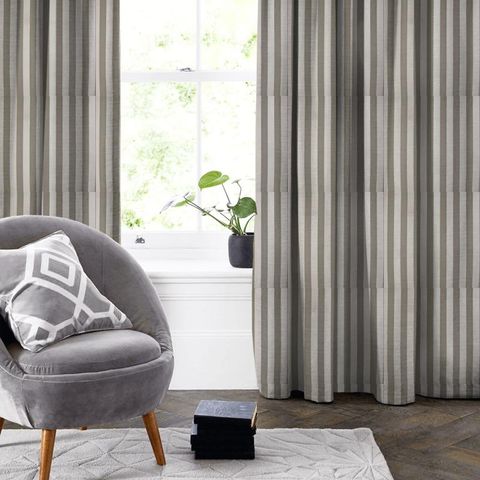 Ascot Stripe Grey Made To Measure Curtain