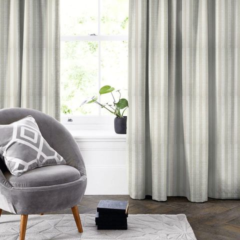 Ascot Stripe Ivory Made To Measure Curtain