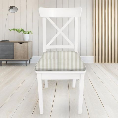 Ascot Stripe Ivory Seat Pad Cover