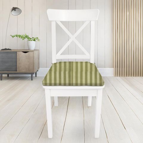 Ascot Stripe Lime Seat Pad Cover