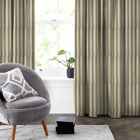 Ascot Stripe Sand Made To Measure Curtain