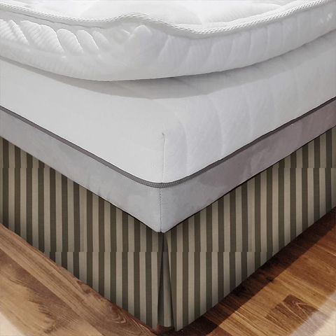 Ascot Stripe Taupe Bed Base Valance