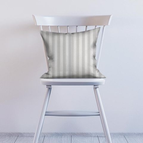 Ascot Stripe White Cushion
