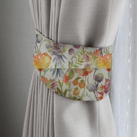 Autumn Floral Linen Tieback