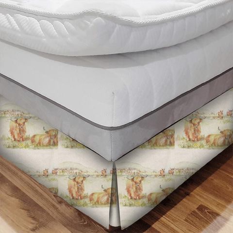 Highland Cattle Linen Bed Base Valance