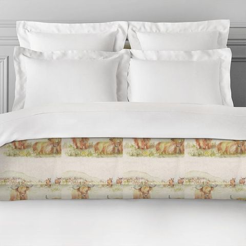 Highland Cattle Linen Bed Runner