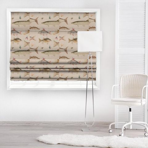 River Fish Large Cream Made To Measure Roman Blind