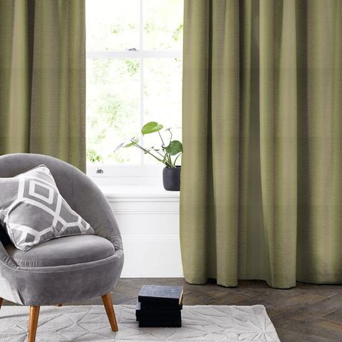 Diamante Olive Made To Measure Curtain