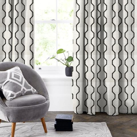 Bw1012 Black / White Made To Measure Curtain