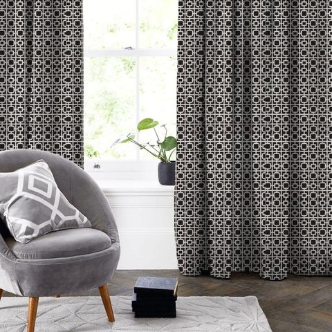 Bw1017 Black / White Made To Measure Curtain