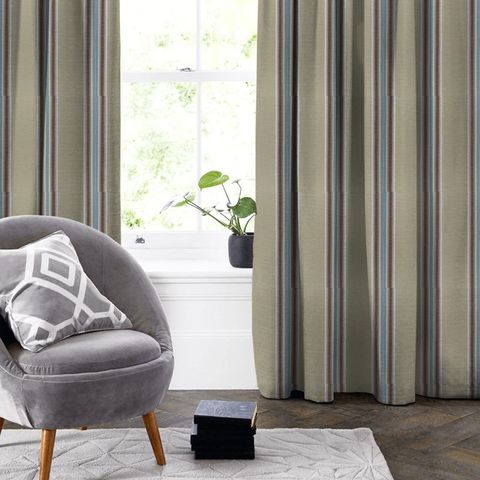 Imani Cinnabar / Aqua Made To Measure Curtain