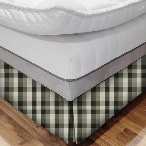 Austin Check Charcoal Bed Base Valance