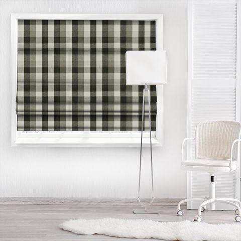 Austin Check Charcoal Made To Measure Roman Blind