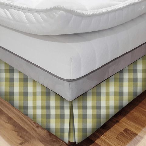 Austin Check Citron / Natural Bed Base Valance