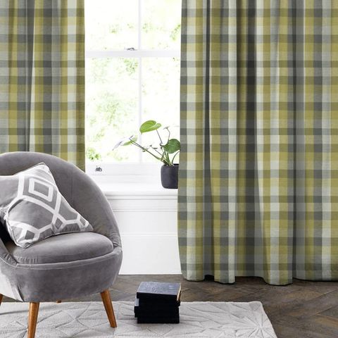 Austin Check Citron / Natural Made To Measure Curtain