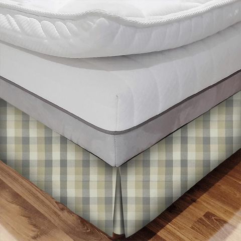 Austin Check Natural Bed Base Valance