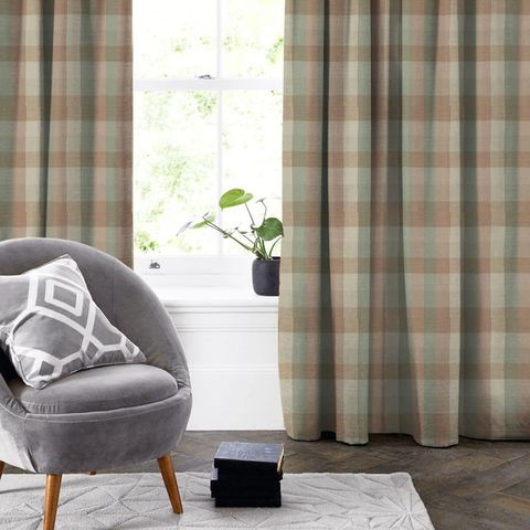 Austin Check Mineral / Blush Made To Measure Curtain