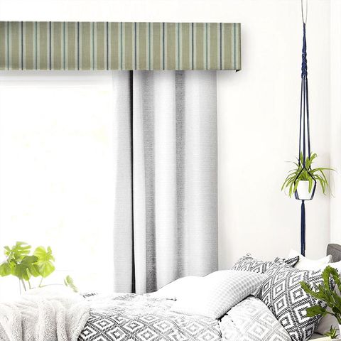 Sackville Stripe Eau De Nil / Linen Pelmet