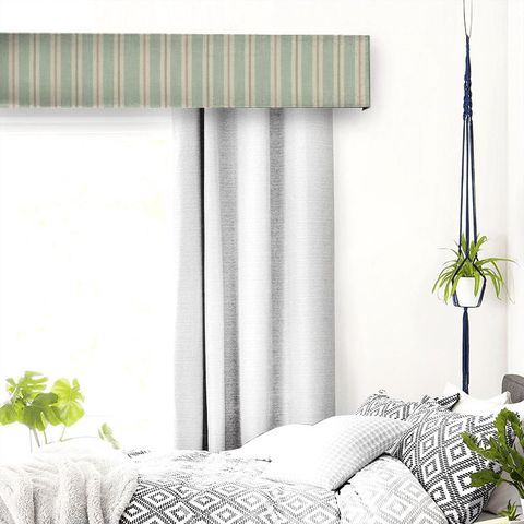 Sackville Stripe Mineral / Blush Pelmet