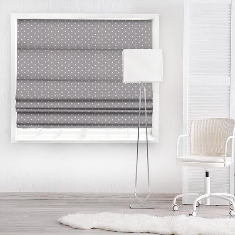 Dotty Smoke Made To Measure Roman Blind
