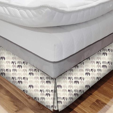 Elephants Natural Bed Base Valance