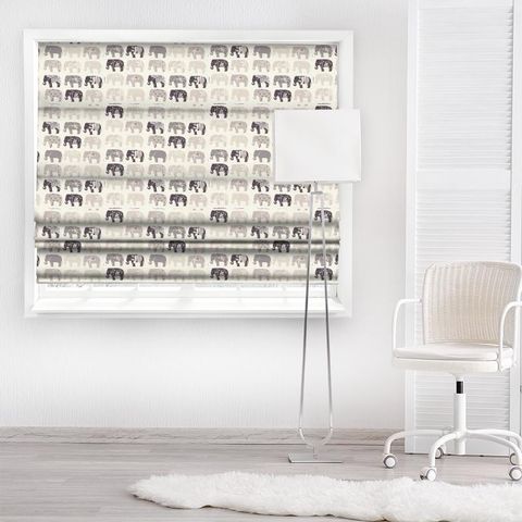Elephants Natural Made To Measure Roman Blind