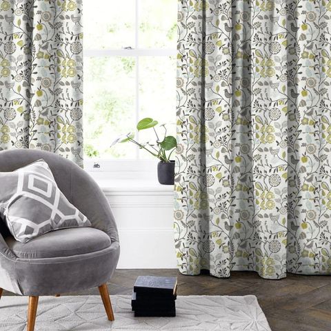 Folki Chartreuse / Charcoal Made To Measure Curtain
