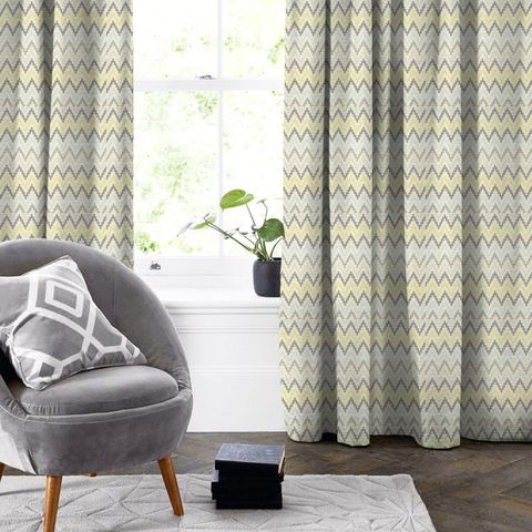 Klaudia Chartreuse / Charcoal Made To Measure Curtain