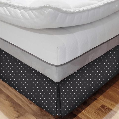 Dotty Charcoal Bed Base Valance