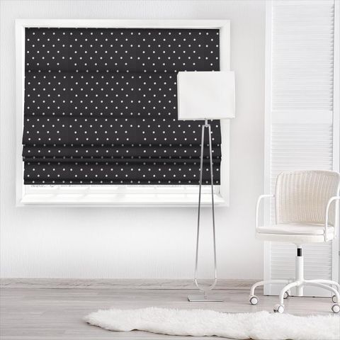 Dotty Charcoal Made To Measure Roman Blind