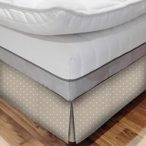 Dotty Taupe Bed Base Valance