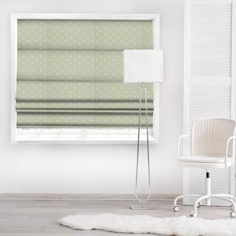 Dotty Sage Made To Measure Roman Blind