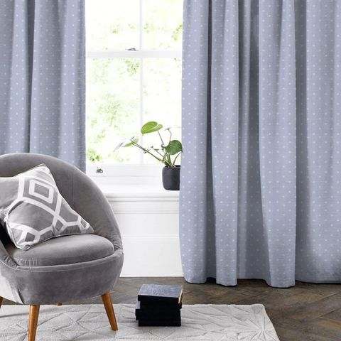 Dotty Powder Blue Made To Measure Curtain