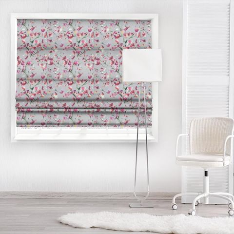Belsay Peony Silver Made To Measure Roman Blind