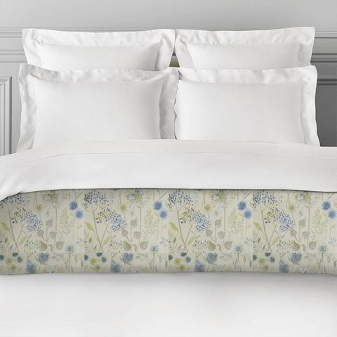 Flora Linen Duck Egg Bed Runner