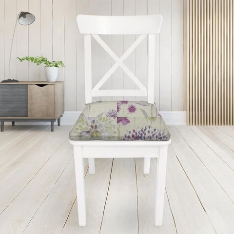 Flora Linen Heather Seat Pad Cover