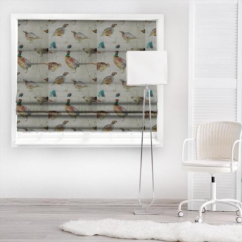 Game Birds Mini Linen Made To Measure Roman Blind