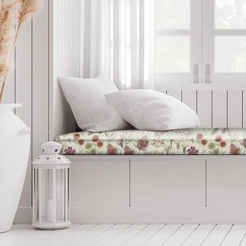 Flora Cream Plum Box Cushion