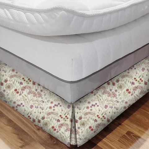 Flora Cream Plum Bed Base Valance