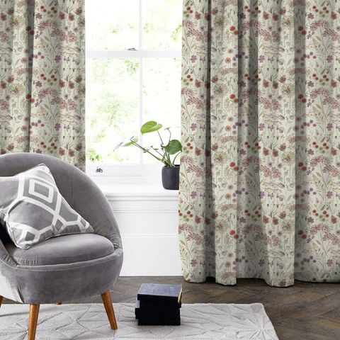 Flora Cream Plum Made To Measure Curtain