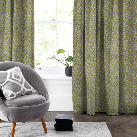 Nada Print Lime Made To Measure Curtain