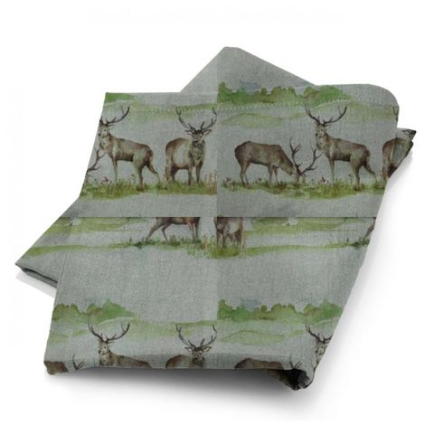 Moorland Stag Linen Fabric
