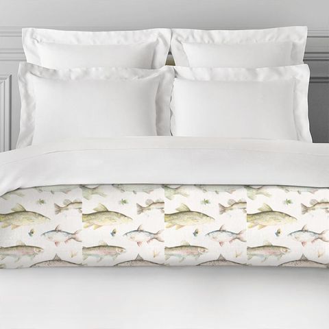 River Fish Cream Bed Runner